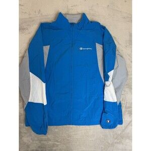 Champion Blue Grey Vintage Windbreaker Rain Jacket Sz X Large